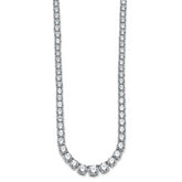 14k White Gold 40 3/8 carat Lab Grown Diamond VS/SI+ G+ Complete Round 20 inch Graduated Tennis Necklace